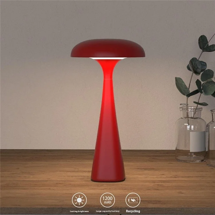 Lâmpada de mesa em formato de medusa de cogumelo LS-8963, ornamento de mesa, luz suave que acompanha o sono - Vermelho