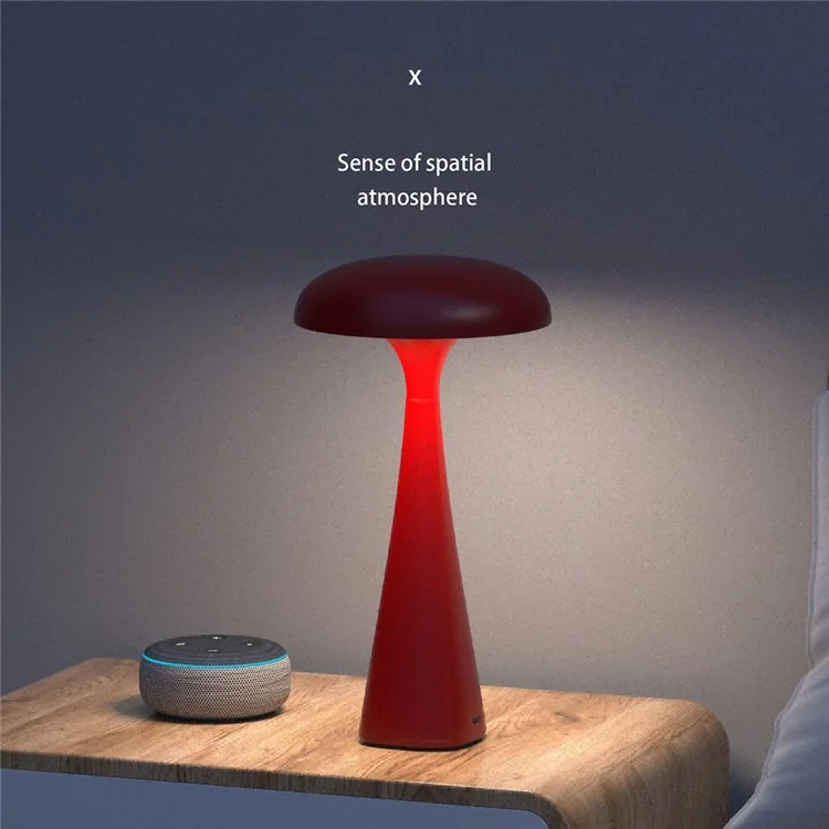 Lâmpada de mesa em formato de medusa de cogumelo LS-8963, ornamento de mesa, luz suave que acompanha o sono - Vermelho