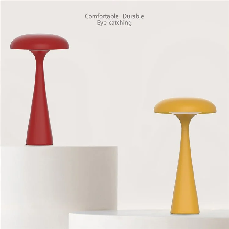 Lâmpada de mesa em formato de medusa de cogumelo LS-8963, ornamento de mesa, luz suave que acompanha o sono - Vermelho