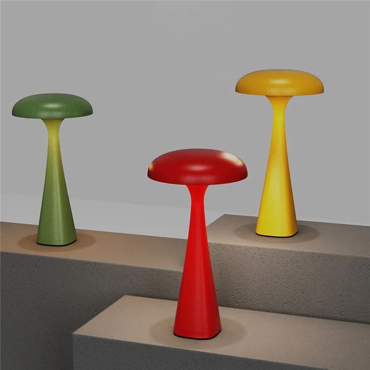 Lâmpada de mesa em formato de medusa de cogumelo LS-8963, ornamento de mesa, luz suave que acompanha o sono - Vermelho