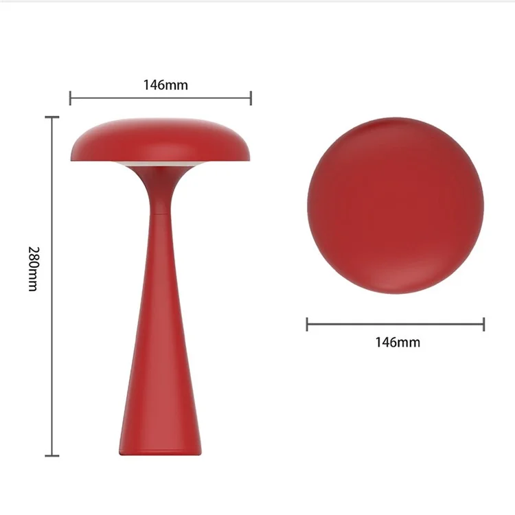 Lâmpada de mesa em formato de medusa de cogumelo LS-8963, ornamento de mesa, luz suave que acompanha o sono - Vermelho