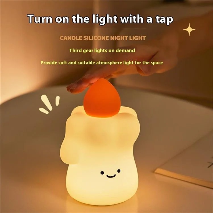A022 Lampada da notte a led in silicone a 3 livelli di luminosità per camera da letto