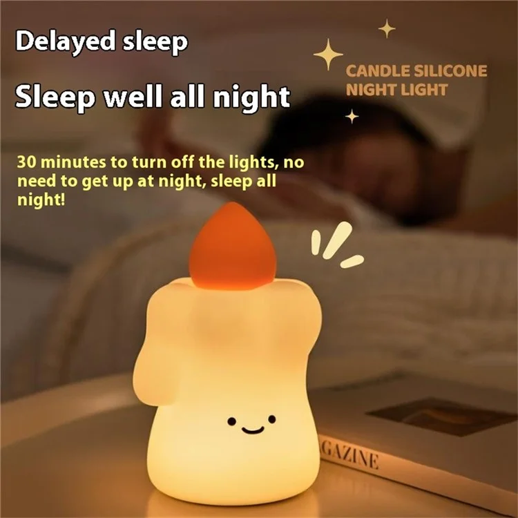A022 Lampada da notte a led in silicone a 3 livelli di luminosità per camera da letto