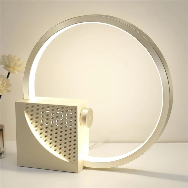 Lampe de bureau multifonction AJ300D avec réveil, bruit blanc, contrôle tactile et lumière d'éveil, prise EU