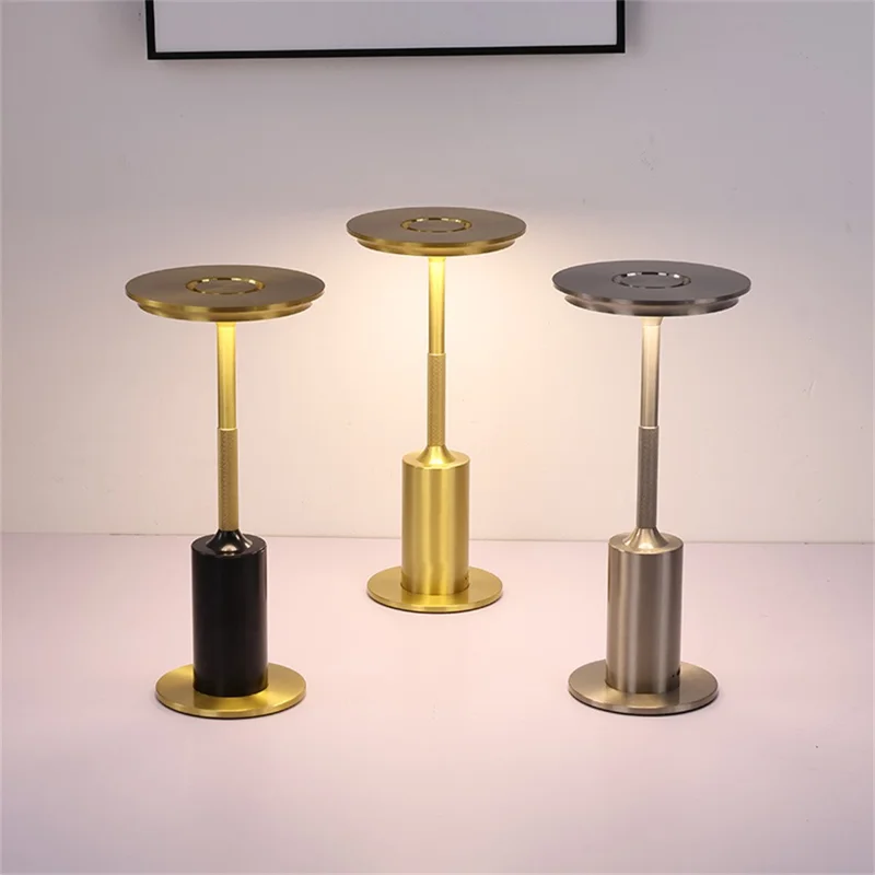 Cordless Table Lamp Rechargeable Portable LED Lamp 3 Color Touch Control Dimming Desk Lamp - Black