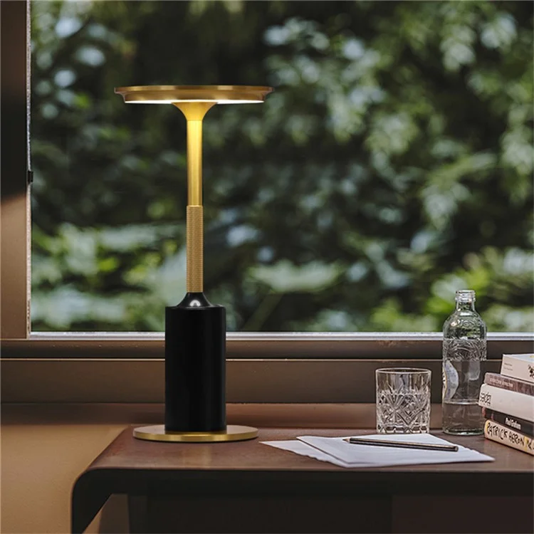 Cordless Table Lamp Rechargeable Portable LED Lamp 3 Color Touch Control Dimming Desk Lamp - Black