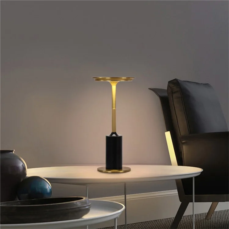 Cordless Table Lamp Rechargeable Portable LED Lamp 3 Color Touch Control Dimming Desk Lamp - Black