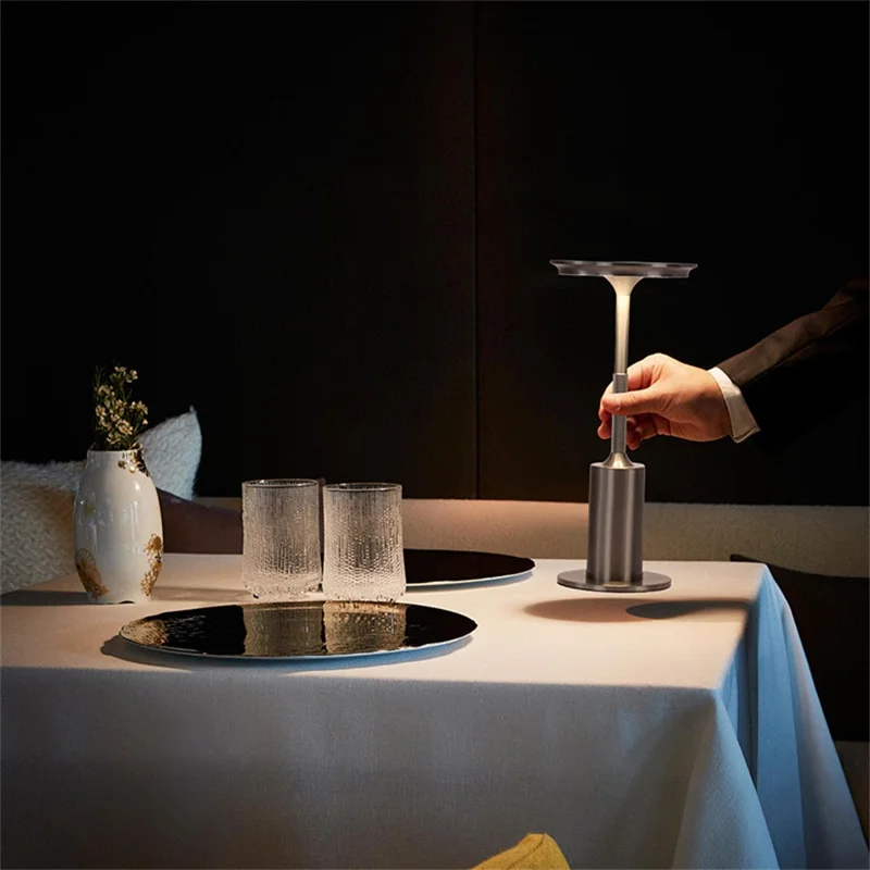 Cordless Table Lamp Rechargeable Portable LED Lamp 3 Color Touch Control Dimming Desk Lamp - Black