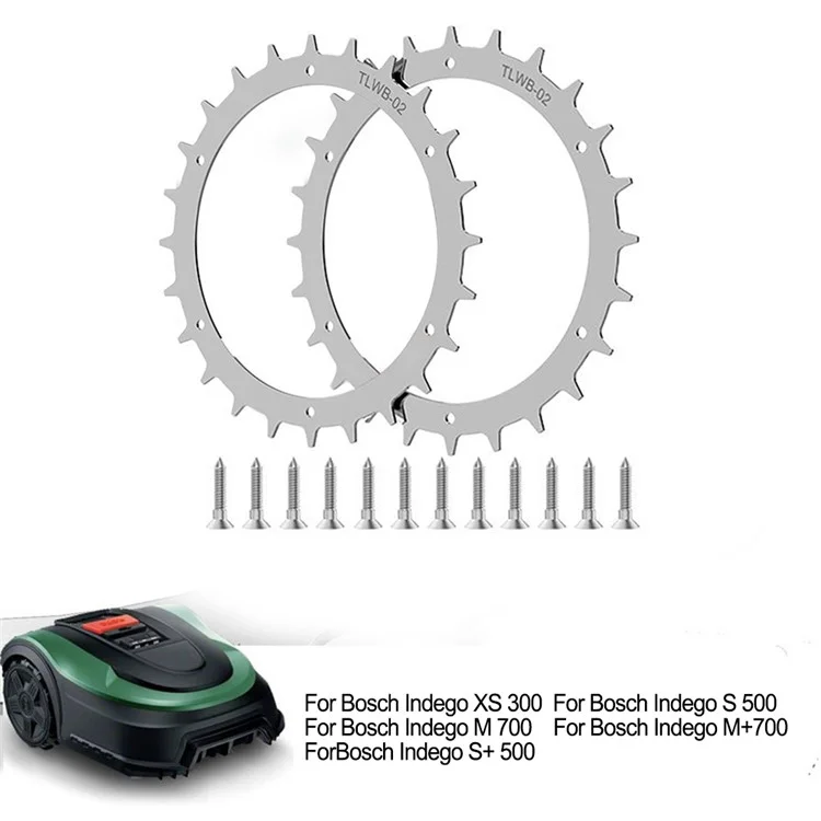 TLWB-02 2Pcs / Set 170mm Spikes for Bosch Indego XS 300 / S 500 / S+ 500 Lawn Mower Stainless Steel Wheel Spikes