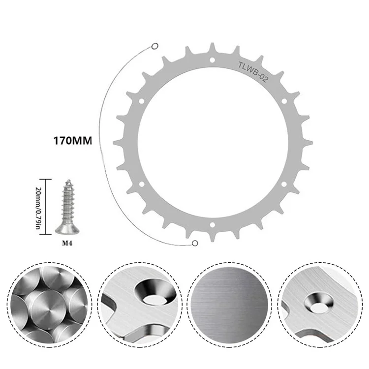 TLWB-02 2Pcs / Set 170mm Spikes for Bosch Indego XS 300 / S 500 / S+ 500 Lawn Mower Stainless Steel Wheel Spikes