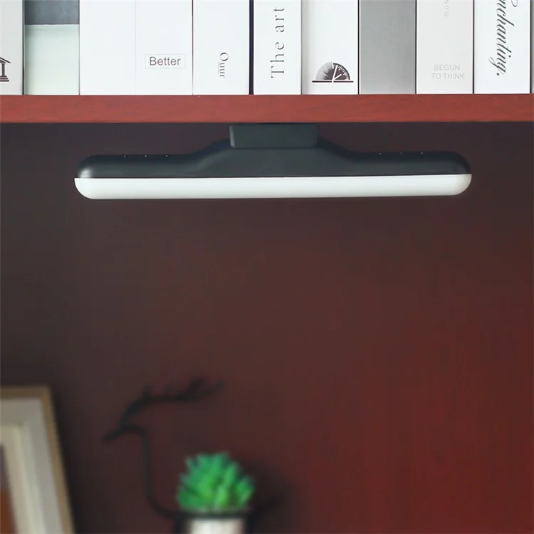 Barra de luz LED magnética com regulagem de toque, proteção ocular, recarregável, lâmpada de leitura para estudantes - Preta