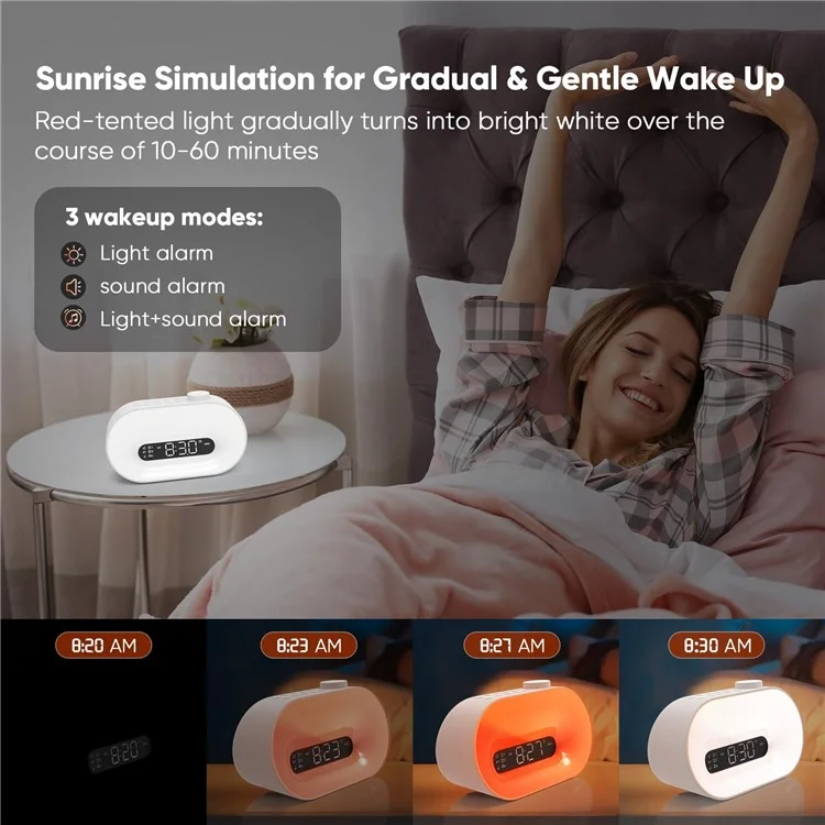 BL10 Smart Sleep Aid Weckuhr Multifunktionaler Bluetooth-Lautsprecher RGB-Atmosphärenleuchte - EU-Stecker
