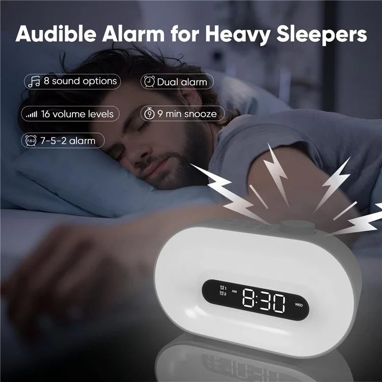 BL10 Smart Sleep Aid Weckuhr Multifunktionaler Bluetooth-Lautsprecher RGB-Atmosphärenleuchte - EU-Stecker