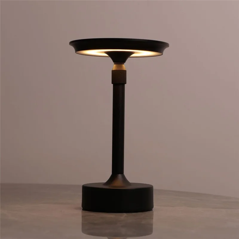 Extendable I Shaped Table Lamp USB Rechargeable Bedside Night Light Touch Control Desk Lamp - Black