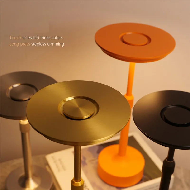 Extendable I Shaped Table Lamp USB Rechargeable Bedside Night Light Touch Control Desk Lamp - Black