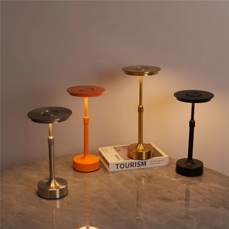 Extendable I Shaped Table Lamp USB Rechargeable Bedside Night Light Touch Control Desk Lamp - Black