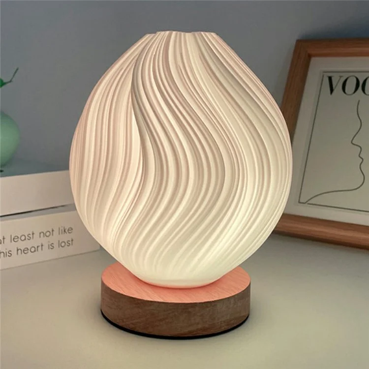 Kreative Holz Nordic Tischlampe Blüte 16 Farben Ambiente Lampe mit Fernbedienung
