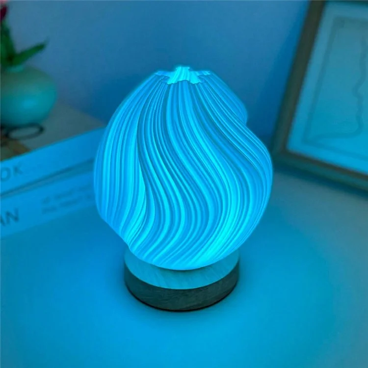 Kreative Holz Nordic Tischlampe Blüte 16 Farben Ambiente Lampe mit Fernbedienung