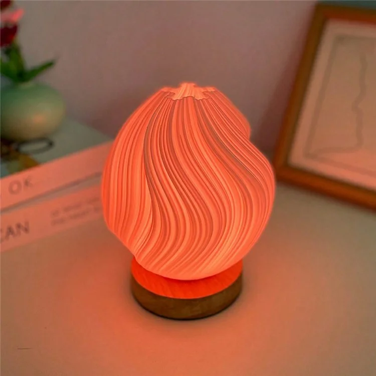 Kreative Holz Nordic Tischlampe Blüte 16 Farben Ambiente Lampe mit Fernbedienung