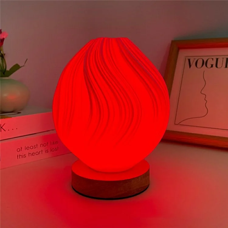 Kreative Holz Nordic Tischlampe Blüte 16 Farben Ambiente Lampe mit Fernbedienung