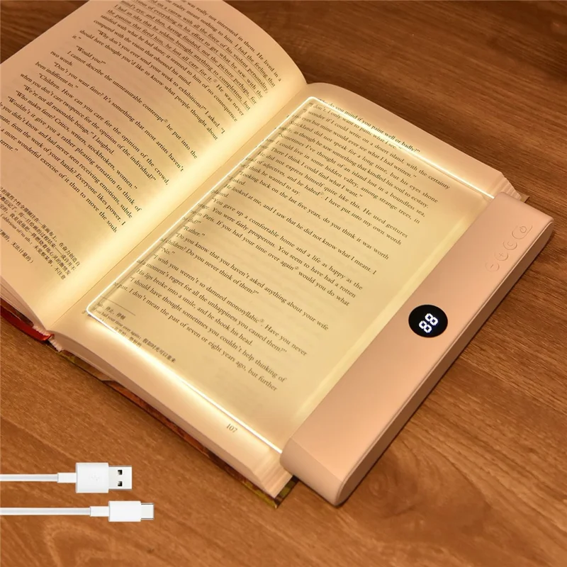 F17 LED Reading Light Rechargeable  Adjustable Brightness Desk Lamp for Dorm / Bedroom / Study - Pink