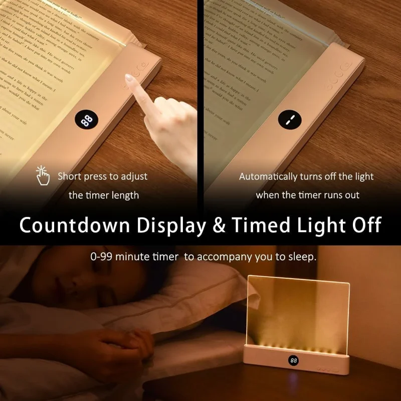 F17 LED Reading Light Rechargeable  Adjustable Brightness Desk Lamp for Dorm / Bedroom / Study - White