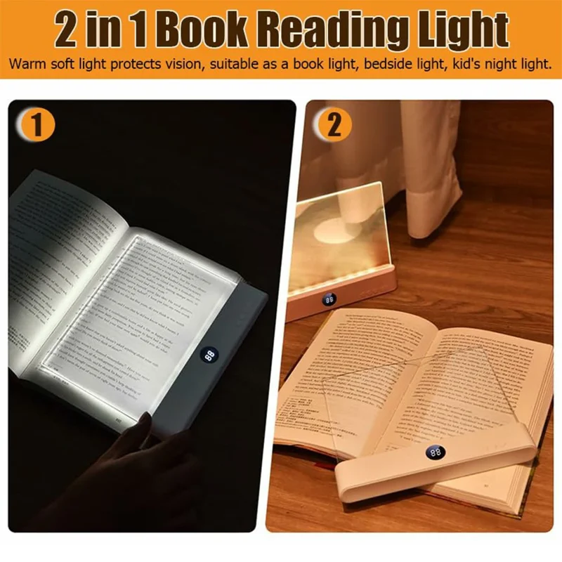 F17 LED Reading Light Rechargeable  Adjustable Brightness Desk Lamp for Dorm / Bedroom / Study - White