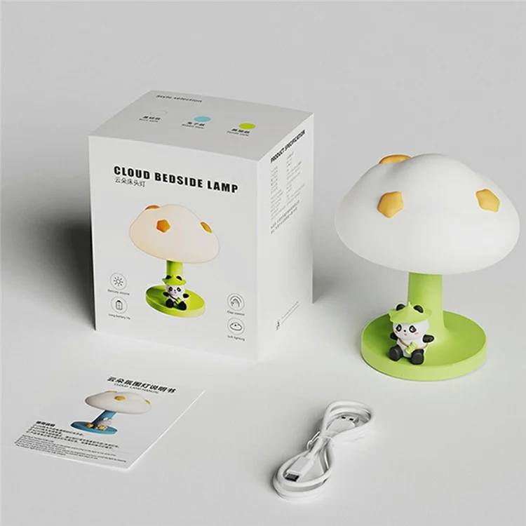 Cartoon Rabbit / Panda Cloud Shape Night Light Rechargeable Touch Bedside Lamp for Kids Bedroom - Rabbit+Cloud