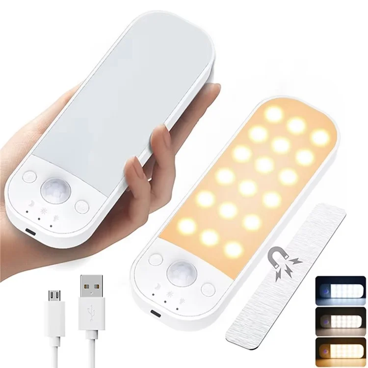 Cabinet Lights Motion Sensor Ultra Thin Night Light 3 Color Adjustable Magnetic Rechargeable Smart Lamp