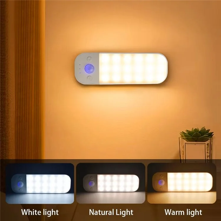 Cabinet Lights Motion Sensor Ultra Thin Night Light 3 Color Adjustable Magnetic Rechargeable Smart Lamp