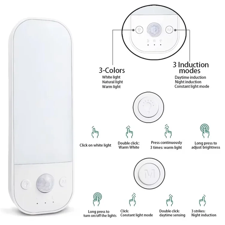 Cabinet Lights Motion Sensor Ultra Thin Night Light 3 Color Adjustable Magnetic Rechargeable Smart Lamp