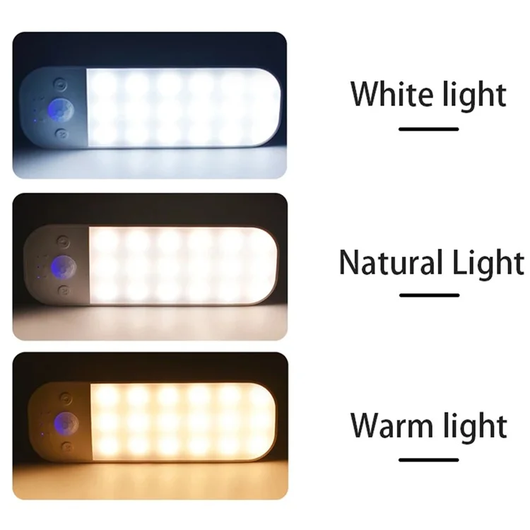 Cabinet Lights Motion Sensor Ultra Thin Night Light 3 Color Adjustable Magnetic Rechargeable Smart Lamp