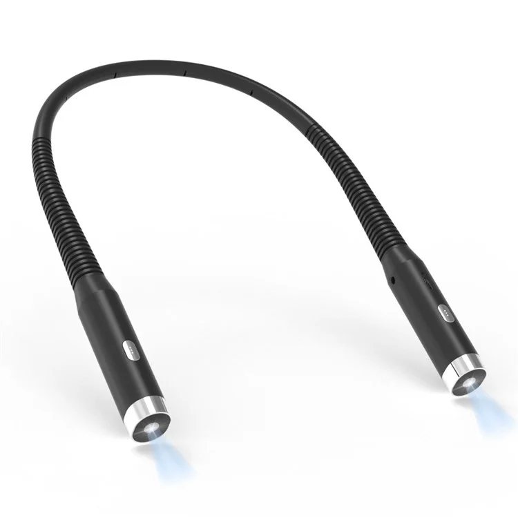 F4 Eye Protection LED Neck Reading Light Rechargeable Flexible 360 Degree Hands Free Book Light - Black