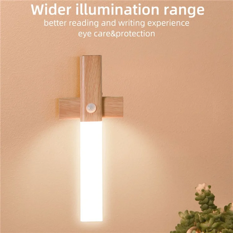 F12 Motion Sensor LED Light Rechargeable Cabinet Lamp for Cupboard / Wardrobe / Closet Magnetic Light Bar - Cross Shape / White Light