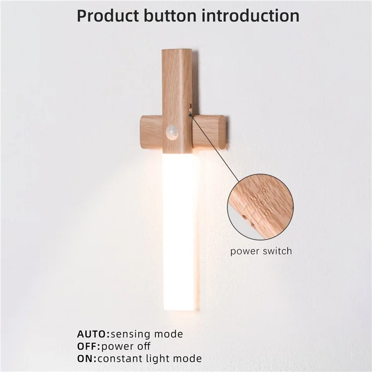 F12 Motion Sensor LED Light Rechargeable Cabinet Lamp for Cupboard / Wardrobe / Closet Magnetic Light Bar - Cross Shape / White Light