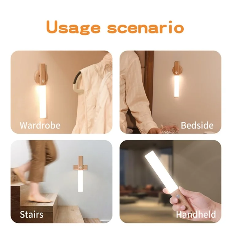 F12 Motion Sensor LED Light Rechargeable Cabinet Lamp for Cupboard / Wardrobe / Closet Magnetic Light Bar - Cross Shape / White Light