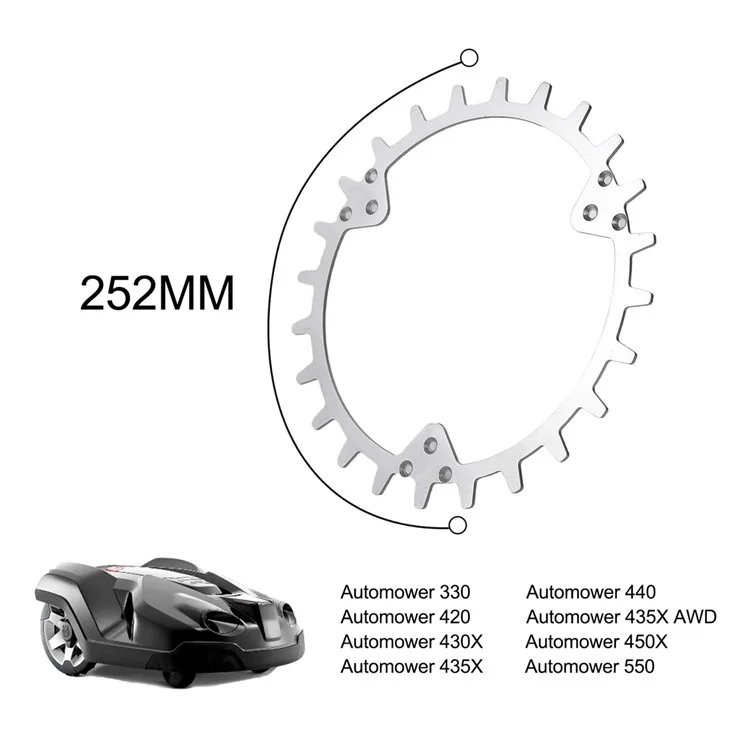 HUSQVANA TLWH-01 2 Pièces / Ensemble Pointes de roue de 252 mm pour Gardena Automower330 Tondeuse à gazon Pointes en SPCC