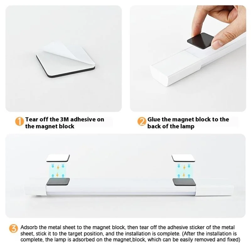 MZ-L3201 20cm LED Light Bar Motion Sensor Wireless Magnetic Rechargeable Cabinet Lamp Strip - White