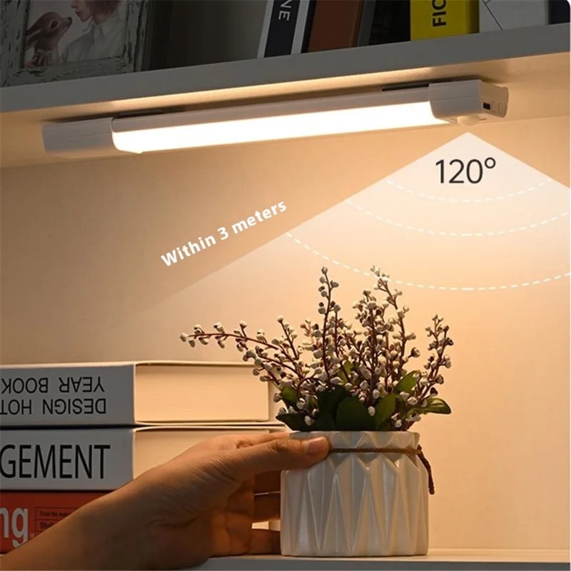 MZ-L3201 30cm LED Light Bar Motion Sensor Wireless Magnetic Rechargeable Cabinet Lamp Strip - White