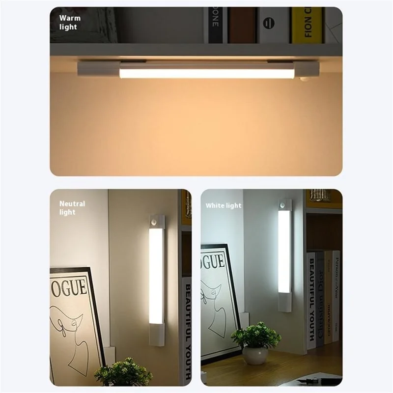 MZ-L3201 30cm LED Light Bar Motion Sensor Wireless Magnetic Rechargeable Cabinet Lamp Strip - White