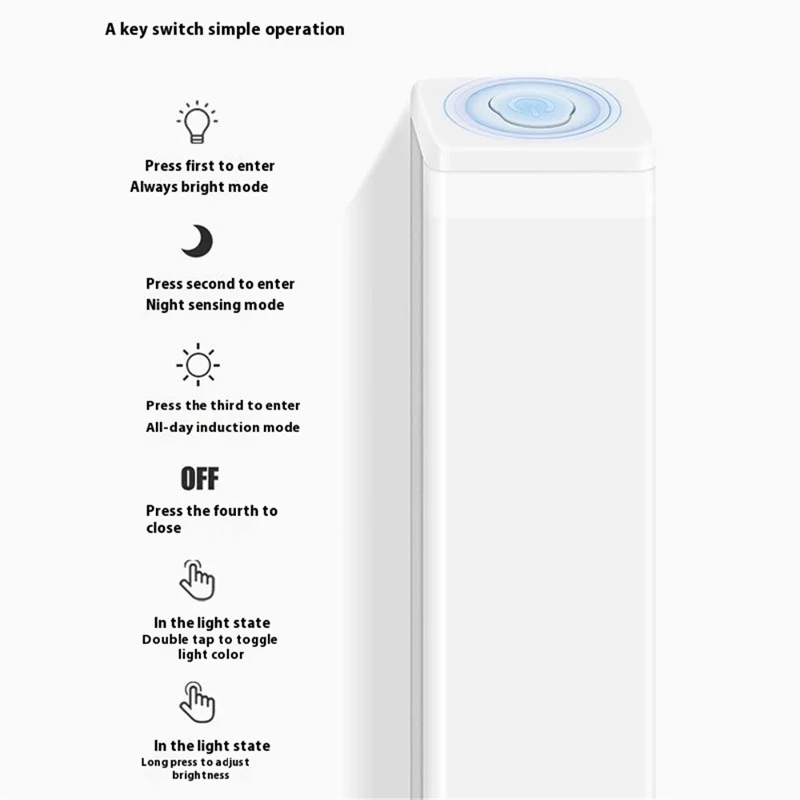 MZ-L906 30cm Smart Motion Sensor Cabinet Light Bar 3-Color Rechargeable LED Self-Adhesive Magnetic Light