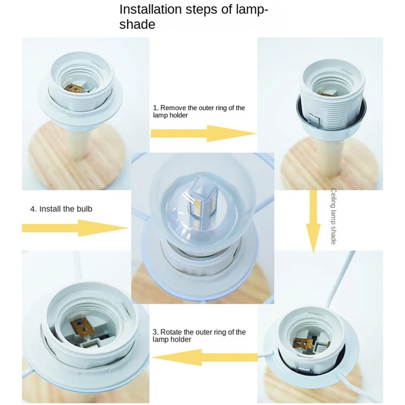 TA-066 Wood+Cloth Stepless Dimming Night Light USB LED Table Lamp Home Decor - Linen Yellow