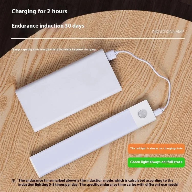MZ-L1803 50cm Ultra-Dünne Smart Bewegungssensor Lichtleiste 3 Farben Magnetisch Selbstklebend Aufladbare LED Schrankleuchte - Silber