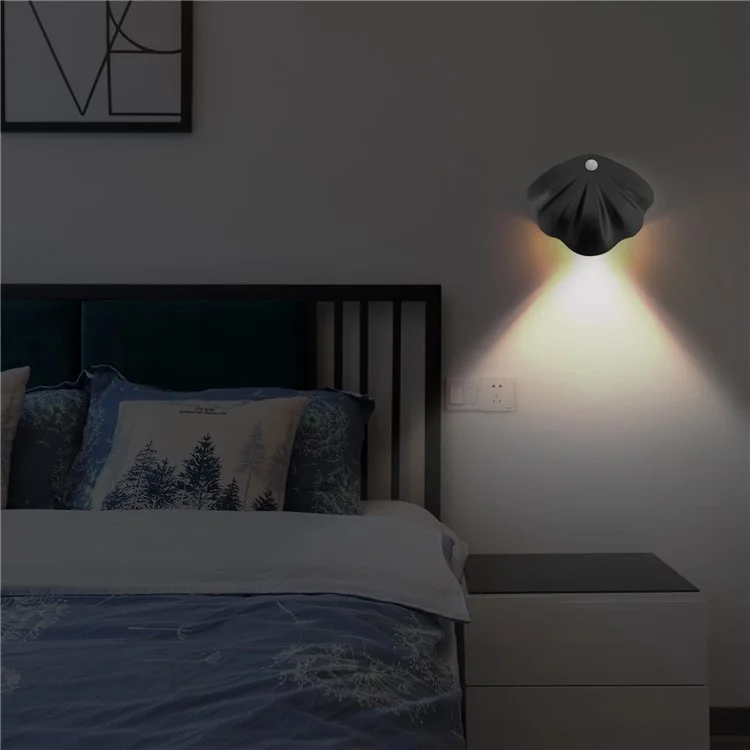 MZ-L2601 1200mAh Rechargeable LED Motion Sensor Night Light 3-Color Magnetic Wall Lamp Indoor Doorplate Light - White