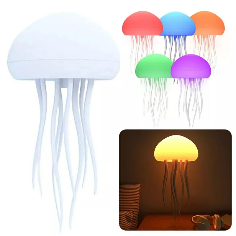 Lampe Méduse Activée par la Voix avec Éclairage d'Ambiance RGB et Tentacules - Type Suspension pour la Maison