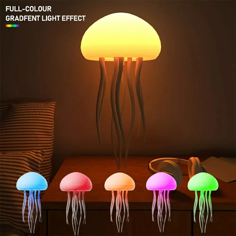 Lampe Méduse Activée par la Voix avec Éclairage d'Ambiance RGB et Tentacules - Type Suspension pour la Maison