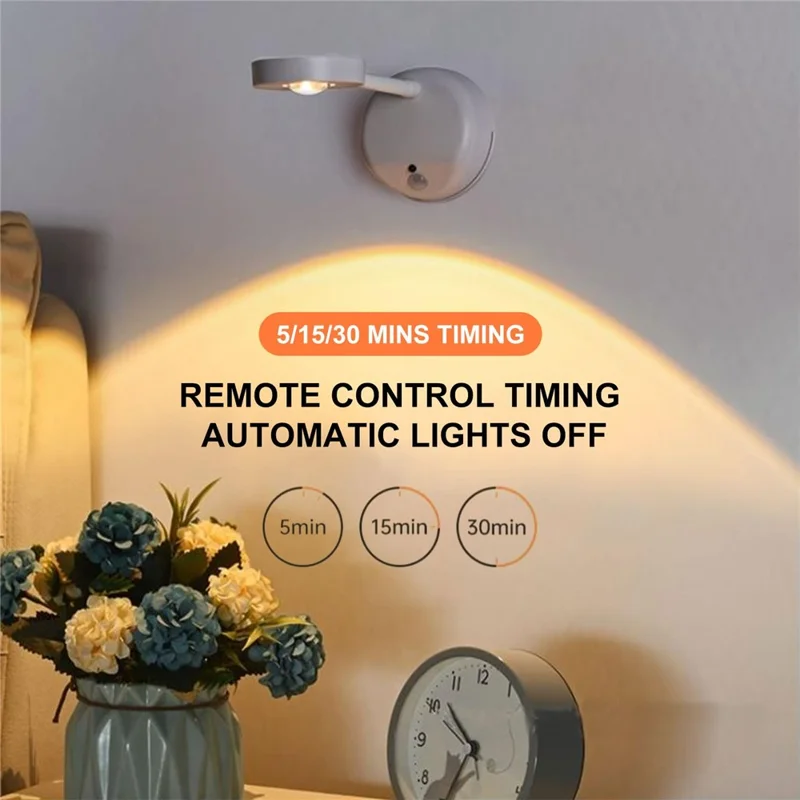 MZ-L2201 Motion Sensor 360 Degree Rotatable Picture Light for Wall Art with Remote, Built In 2000mAh Battery - White