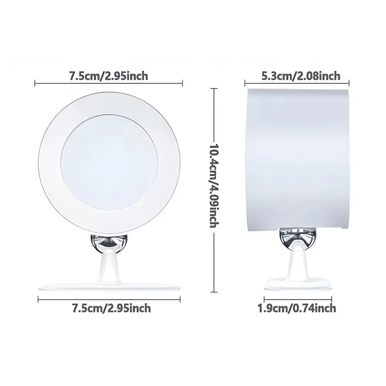 T057 Veilleuse murale double face à 15 couleurs, rechargeable, magnétique en forme d'œil de chat, avec télécommande - Blanc