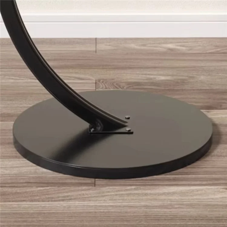 Single Tier C Shape Sofa Side Table for Living Room Bedroom Space Saving Small Space End Desk - Black Frame+White Marble