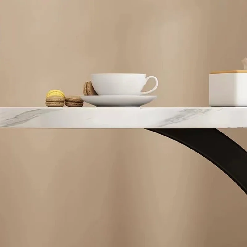 Double Tier Flower Petal Shape Side Table for Living Room Bedroom Sofa Bedside Storage Desk - Walnut+Black Frame